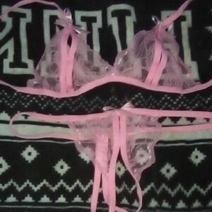 Pink Lace Lingerie Set